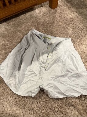 Gianni Bini White High-Waist Button Front Shorts